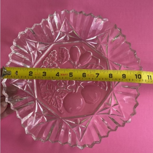 Three FEDERAL GLASS Fruit Diamond Edge Pattern Pioneer Clear Colored Bowls - Picture 8 of 12